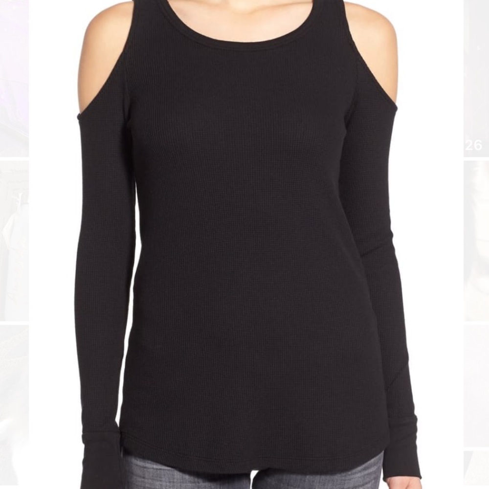 Splendid Thermal Cold Shoulder Long Sleeve